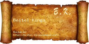 Beitel Kinga névjegykártya